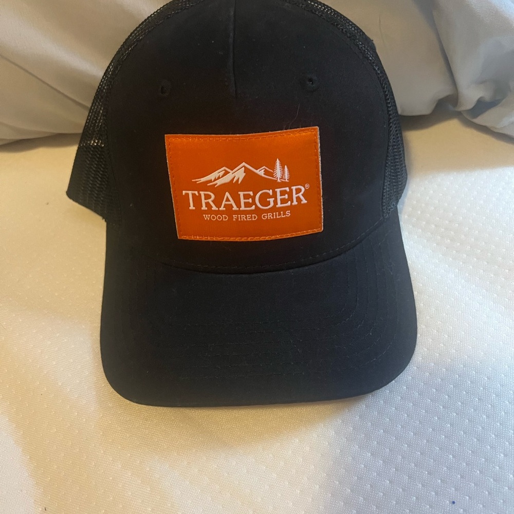 Traeger Black and Orange Men's Trucker Hat NWOT
